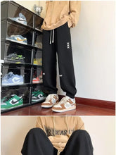 Winter Thickened Fleece Men's Pants Warm Casual Embroidery Letter Fleece Liner Thick Trousers Outdoor Thermal Warm Sweatpants