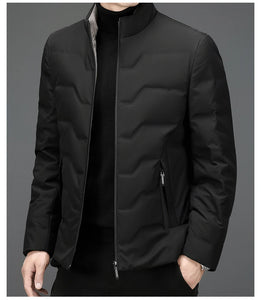 New Men's Lightweight Duck Down Jackets 2025 Autumn Winter Business Casual Warm Puffer Coat Windproof Solid Padded Tops Clothing
