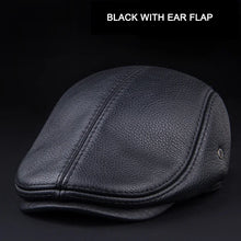 Winter Berets male warm Ear protection cap Men's outdoor leather hat