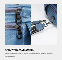 Zency Genuine Leather Women's Fashion Backpack High Quality School Travel Shoulder Bags Satchel Rucksack Multifunctional Pockets