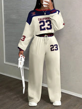 Women's Street Style Flame & Graphic Print 2-Piece Set, Loose Fit, Autumn Winter Casual Wear