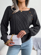 Women Casual Square Collar Buttons Long Sleeve Knitted Pullovers Sweaters