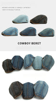 2025 Spring New Washed Denim Hat Men's Beret British Retro Cap Women's Casual Forward Hat