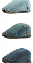 2025 Spring New Washed Denim Hat Men's Beret British Retro Cap Women's Casual Forward Hat