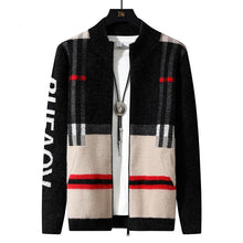 Knit Men 's Cardigan Sweater Coat Men Wool Cotton Sweatercoat Striped Fashion christmas Autumn Knitted Sweater Jacket