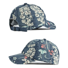 CLIMATE Floral Denim Baseball Cap Hat Women Fashion Flower Caps Denim Jeans