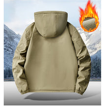 Big&Tall 8XL Men Outdoor Jacket Fleece Lined Thick Warm Winter Jacket Hiking Camping Windbreaker Plus Size Outwear Hooded Coat