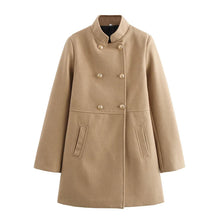 Winter Coat For Women 2024 Solid Lapel Double Breasted Long Cardigan Top Female Pokcet Streetwear Woman New In OuterCoat