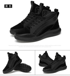 Men Boots Elevator Shoes Hidden Heels Canvas Heightening Shoes