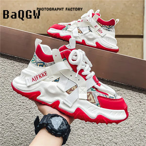 Luxury Men's  Casual Height Increasing Patchwork Sneakers