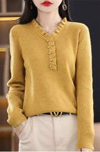 Women Soft  knitted V-Neck Sweater Autumn Winter Fashion