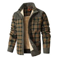 Men's Jackets Winter Windproof Warm Casual Bomber Coat Plaid Sherpa Lined Flannel Outdoor Classic Jacket Men US Size