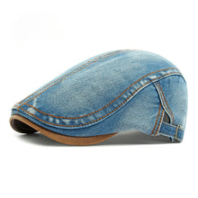 2025 Spring New Washed Denim Hat Men's Beret British Retro Cap Women's Casual Forward Hat