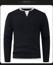 Two-piece Knitted Sweater for Men's Pullover Loose Inner Round Neck Warm Bottom Sweater