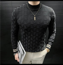 High Quality Half High Collar Knitted Sweater for Men Casual Business Pullover Sweater Slim Fit Warm Knitwear Tops Autumn Winter