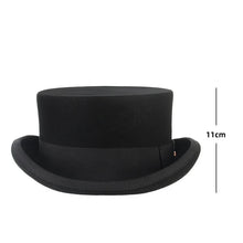 Men top hat Wool Bowler Hat Derby Hat Autumn Winter Vintage British Style Jazz Cap Presidential Hat 11 cm high magician hat