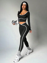 Women's Fall/Winter New Arrival Round Neck Long Sleeve Yoga Top Outdoor Sports Fitness Yoga Pants