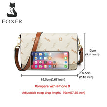 FOXER Brand Female PU Leather Shoulder Crossbody Bag Women Monogram PVC High Capacity Wallet