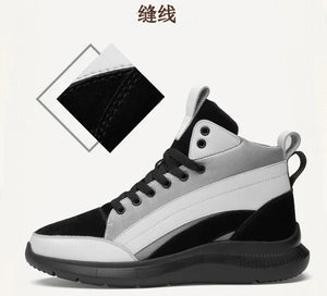 Men Boots Elevator Shoes Hidden Heels Canvas Heightening Shoes