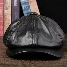 Hats Men 2025 Winter 100% Genuine Leather Warm Cap Male Beret Painter Boina Cowhide Octagonal Casquette High Quality Streetwear