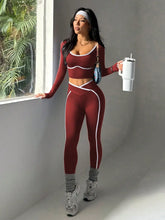 Women's Fall/Winter New Arrival Round Neck Long Sleeve Yoga Top Outdoor Sports Fitness Yoga Pants