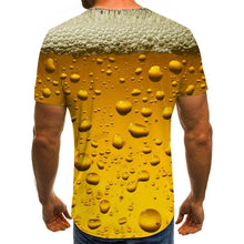 New 3D Printing Beer T-shirt Men‘s Cool Short-Sleeves Tees Fashion Oversize