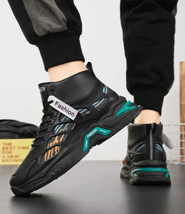 Men's High Top Sneakers  Breathable Air-cushion Running Shoes