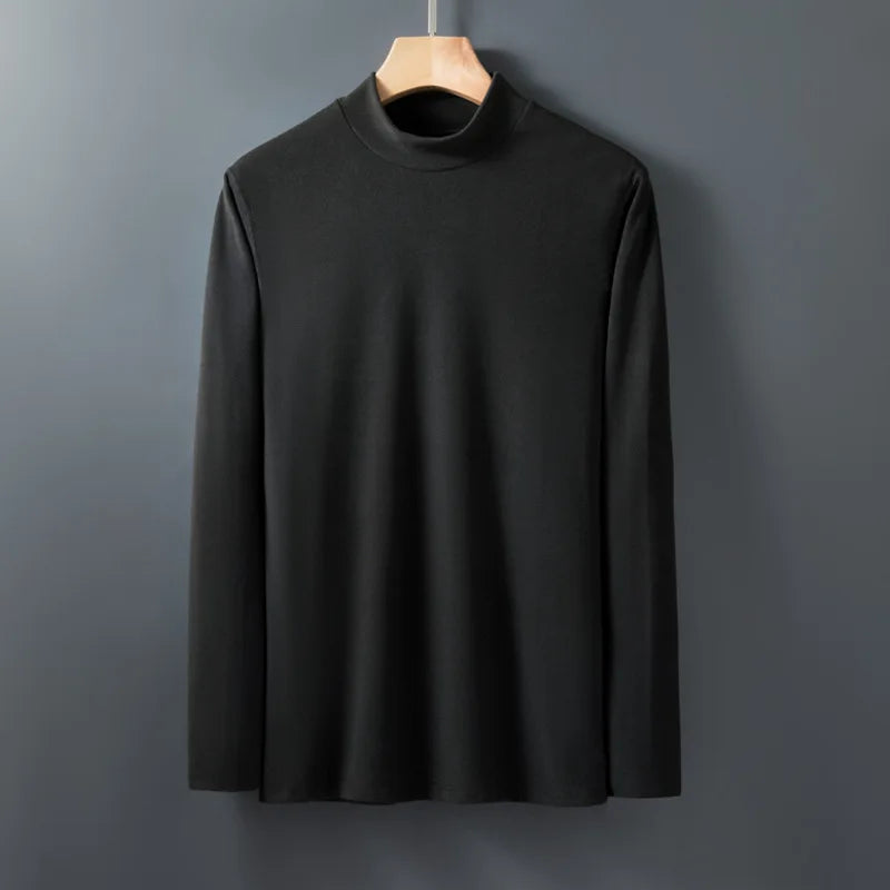 Large Size Men Autumn Winter Medium Collar Double-Sided Velvet Bottoming Shirt Trend Within the Warm Autumn Coat Long-Sleeve