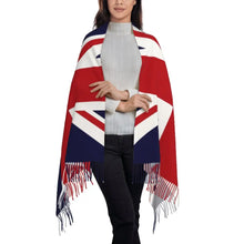 Custom UK Flag Tassel Scarf Women Winter Warm Shawl Wrap