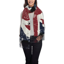 Custom UK Flag Tassel Scarf Women Winter Warm Shawl Wrap