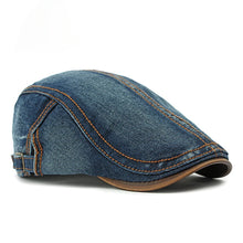 2025 Spring New Washed Denim Hat Men's Beret British Retro Cap Women's Casual Forward Hat