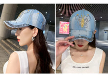 Denim Hat Baseball Cap Women Rhinestone Sports Cap Trendy Leisure Sunshade Outdoor New Korean Casual Cowboy Retro