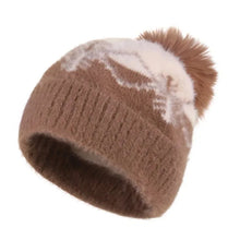 Winter Hat for Women Warm Plus Velvet Thickened Imitation Mink Wool Hat Outdoor Ski Hat Snowflake Knit Hat Keep Warm