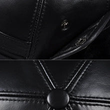 Winter Men's  Hat Thicken Leather Cowhide Baseball Caps With Ears Warm Snapback Dad's Hats Sombrero De Cuero Del Hombre