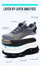 Big Size Men and Women Rotary Buckle Work Safety Shoes Men Air Soft Sole Lightweight Sneakers Protective Fashion Work Shoes