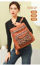 Soft Leopard Interior Compartment Fashion Backpacks Sewing Thread Large Capacity High Quality Bags for Women Pu Women's Handbags