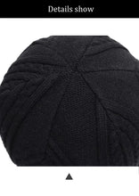 Men's Big Size Knitted Hat for Winter Warm Wool Blend Hat Tide Big Head Thickened Fleece-lined Cold-proof Cotton Beanies 60-65cm