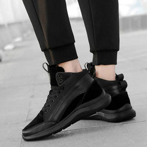 Men Boots Elevator Shoes Hidden Heels Canvas Heightening Shoes