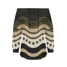 Trendy Off-Shoulder Sweatshirts with Striped & Polka Dot Patterns Drawstring Casual Loose-Fit Top for Women Casual Streetwear