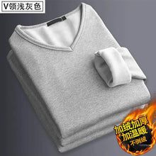 Korean Clothing Casual Men's White Thermal Fleece COTTON Fall Winter Underwear Long Sleeve Men's Oversize T-shirt Tee Shirt