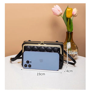 Fashion Women Luxury Leather Single Shoulder Large Capacity Crossbody Mobile Phone Purse