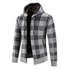 Men's New Plaid Jacket Hooded Sweater Autumn Winter Fleece Outwear Thick Warm Casual Clothing Cold Windbreaker Coat