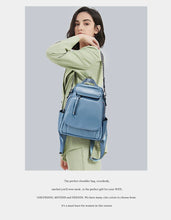 Zency Genuine Leather Women's Fashion Backpack High Quality School Travel Shoulder Bags Satchel Rucksack Multifunctional Pockets