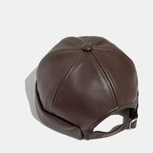 Retro Solid Color Brimless Hat Spring Summer Fashion Casual PU Leather Melon Caps Docker Cap Men Women Adjustable Hip Hop Hats