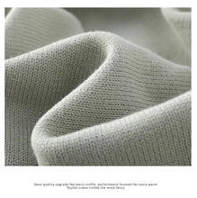 Men's Thick Sweater 100% Cotton Half high collar  Knitted Hoodie Fashion Jacquard Bottom Sweater Autumn/Winter Warm Men's Wear