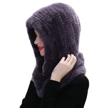 Winter Hats for Woman Fall Cap Warm Natural Fur Hat with Neck Scarves Bonnets Women Knitted Real Rex Rabbit Fur Hat Hooded Scarf