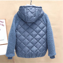 Thin Light Down Cotton Jacket Female Short Coat Autumn Winter Hooded Loose Lamb Wool Cotton Jacket