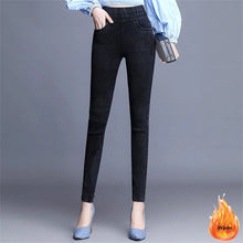 Winter Thicken Jeans Pencil Denim Pants Women Plush Velvet Lined