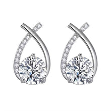 SKEDS Fashion Cross Stud Earrings For Women  Elegant Crystal Jewelry