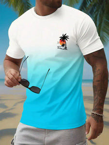 Summer Casual  Hawaiian Men's Fashion T-shirt Short Sleeve 3D Print